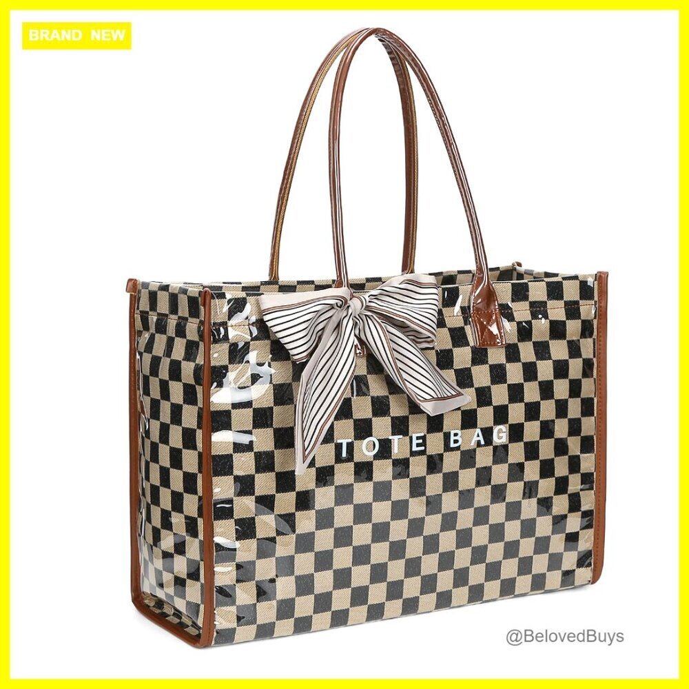 Large PVC Tote Bag with 20L Capacity, Waterproof Work Purse